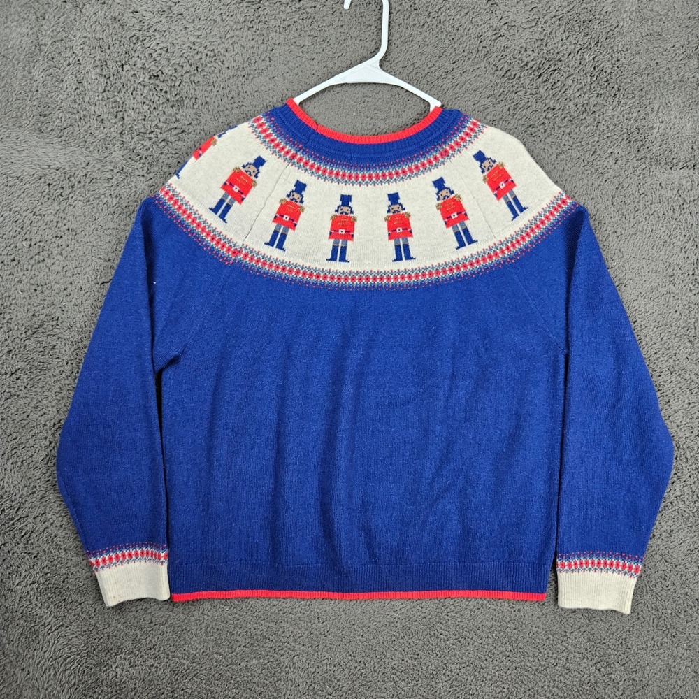 Boden Edie Fair Isle Jumper Nutcracker Sweater Blue Wool Alpaca XL - Picture 8 of 9